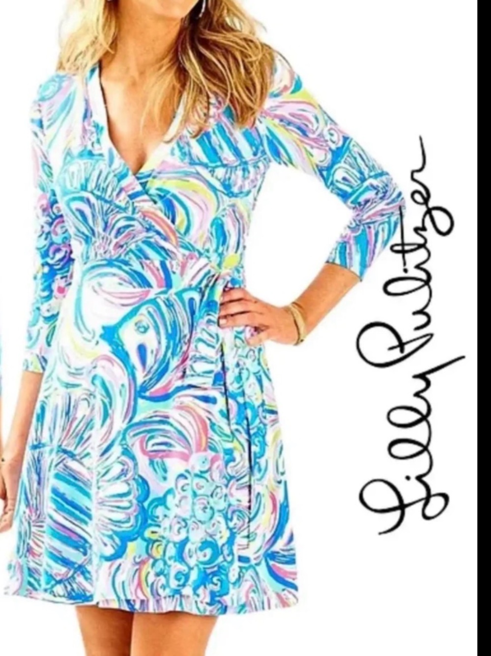 Lilly Pulitzer Emilia Guilty Pleasure Wrap Dress Women’s Medium